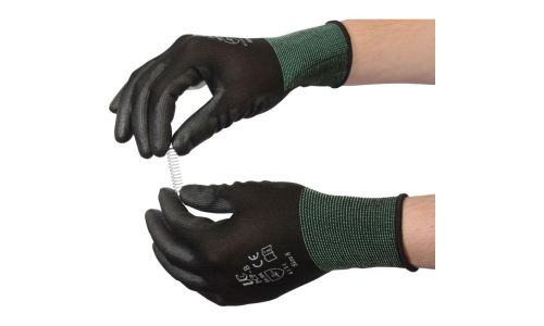 Black PU Coated Polyester Gloves PCP-B