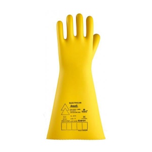 Ansell E019B Electrician Class 3 Black Insulating Rubber Gloves