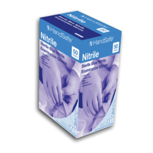 Hand Safe GS690 Blue Sterile Nitrile Examination Gloves SafetyGloves