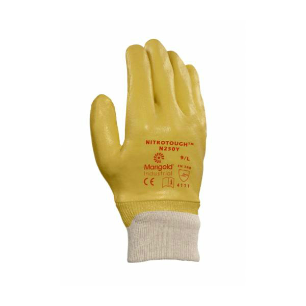 Marigold Industrial Nitrotough N250Y NitrileCoated Gloves