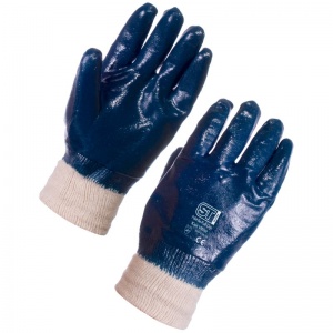Supertouch Nitrile Heavyweight Full Dip Knit Wrist Gloves 2207 (Case of 120 Pairs)