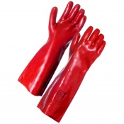Supertouch Industrial 45cm PVC Red Gauntlet Gloves