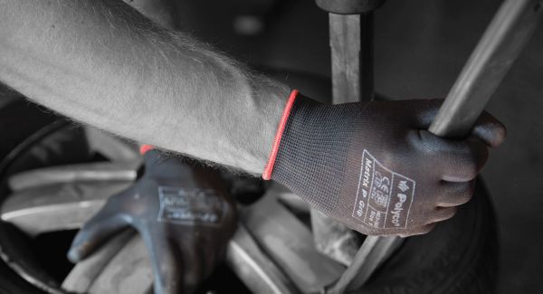 The P Grip Gloves Use a Flexible Knit Wrist Polyco Matrix P Grip Black Safety Gloves 400-MAT