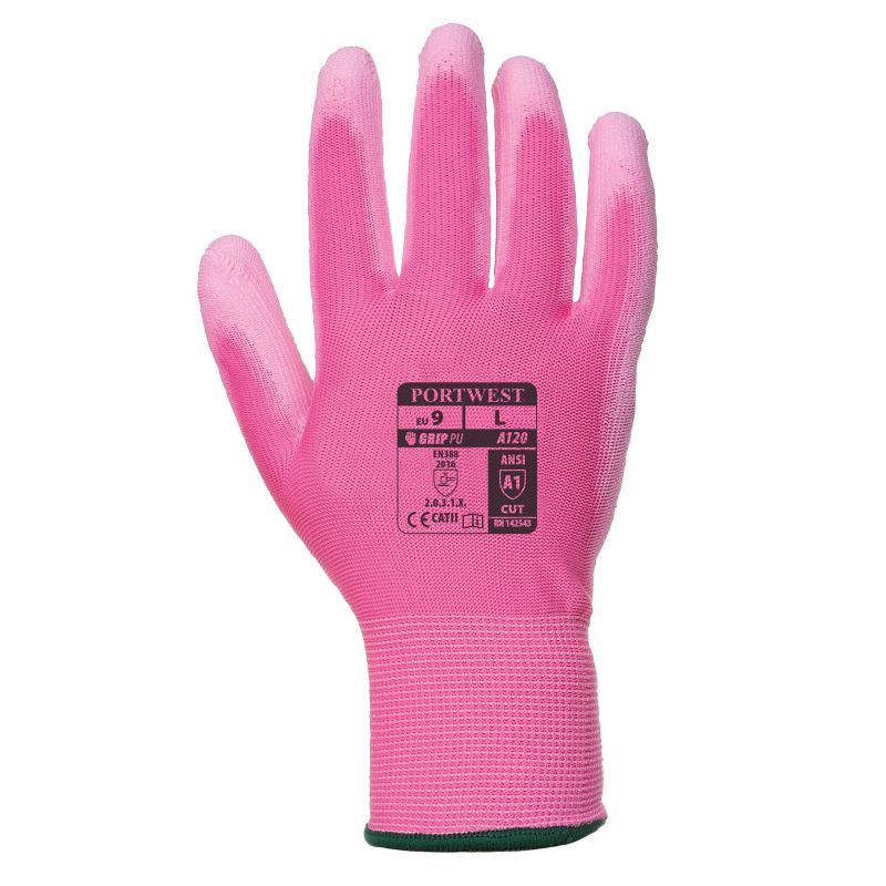 Portwest Pink PU Palm Gloves A120P9