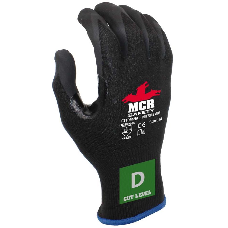 MCR CT1064NA Nitrile Air Level D Cut-Resistance Work Gloves