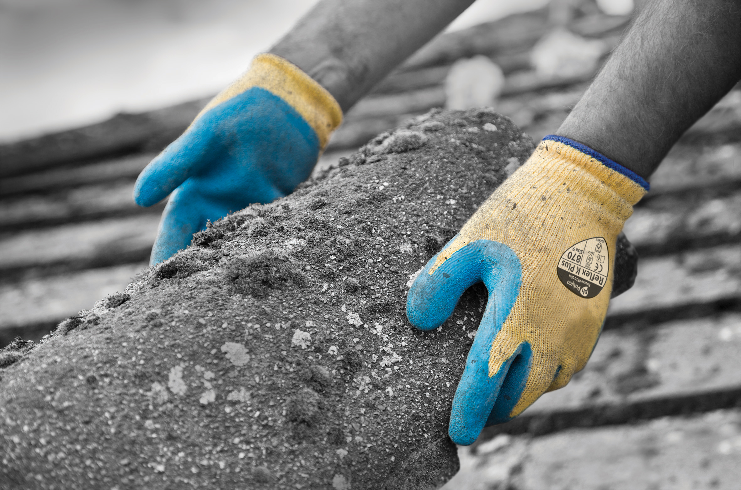 Polyco Construction Gloves are ideal for enhancing grip and protecting the hand from cuts and abrasions Polyco Reflex K Plus Safety Gloves