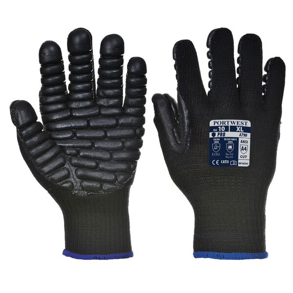 Portwest A790 Anti-Vibration Black Gloves