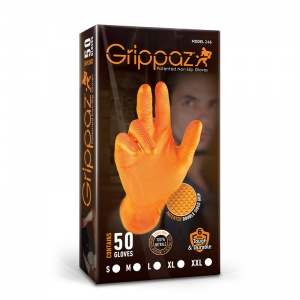Grippaz Orange Semi-Disposable Nitrile Gloves