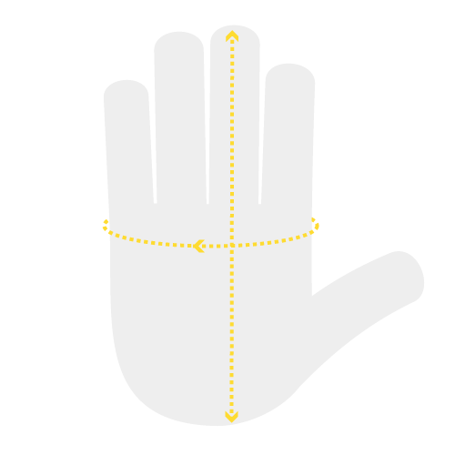 Image showing how to measure hand circumference