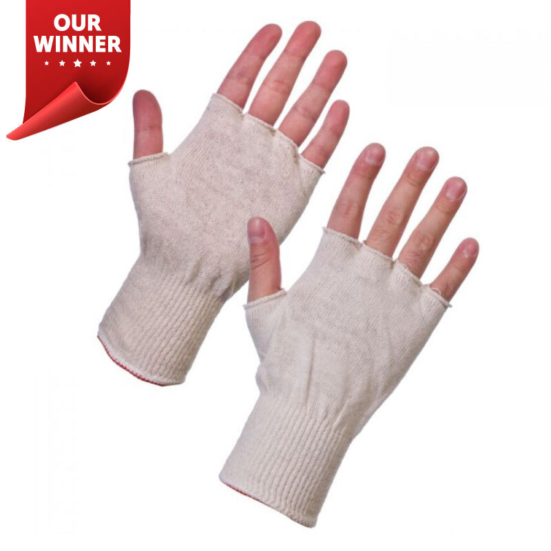 Supertouch 252W4 Fingerless Polycotton Knit-Wrist Liner Gloves