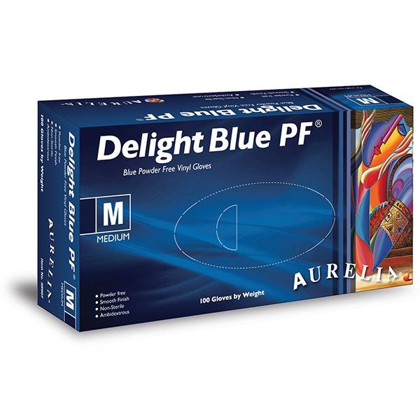 Aurelia Delight Blue PF Vinyl Gloves 38995-9