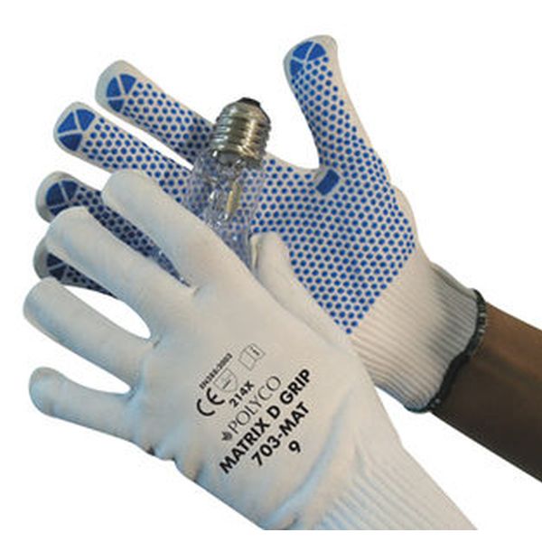 Polyco Matrix D Grip Grey Work Gloves Safety Dot Grip Palm Warehouse Box  Packing