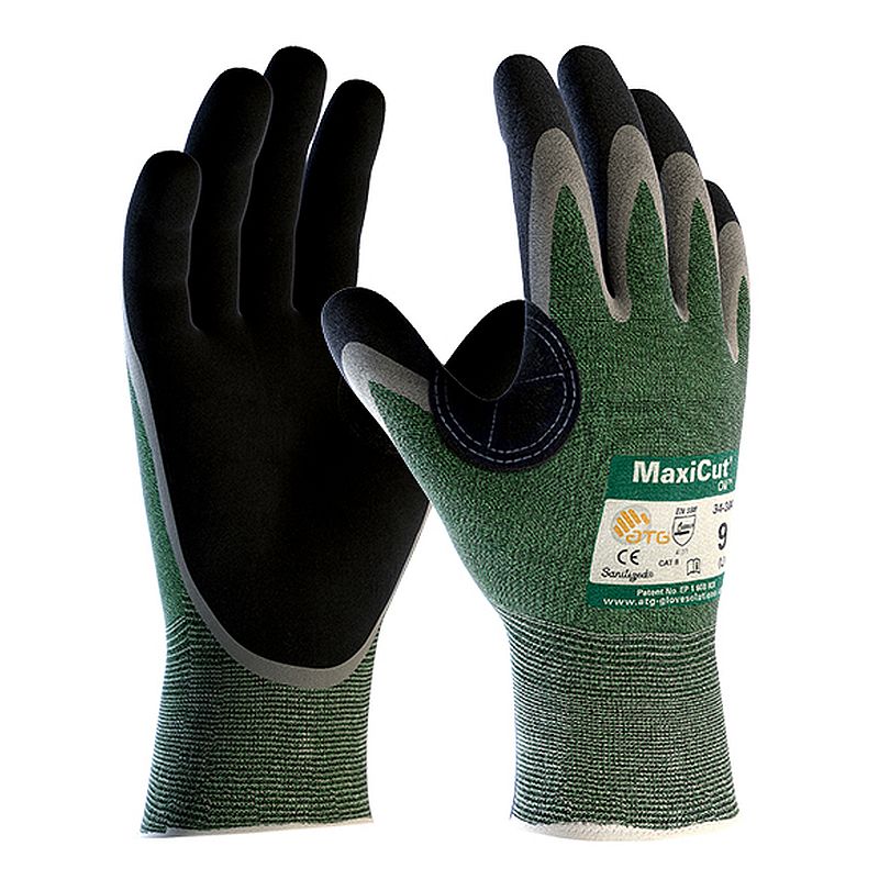 Maxicut oil resistant level 3 palm coated grip grip gloves