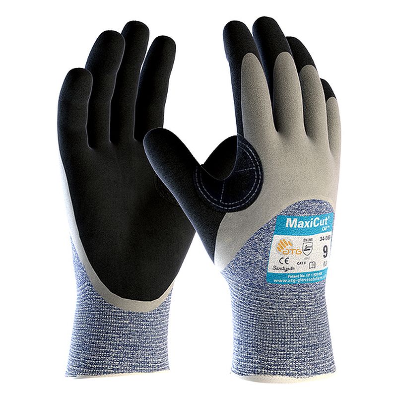 MaxiCut Oil Resistant Level 5 3/4 Coated Grip Gloves