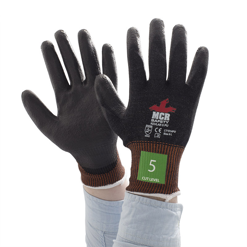 MCR Safety CT1014NF Nitrile Foam Kevlar Level 5 Cut Resistant Gloves