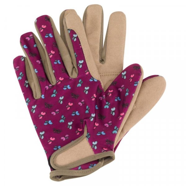 Ladies leather gauntlet gardening gloves brambles thorns beautiful design Latex 