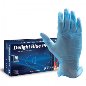Aurelia Delight Blue PF Vinyl Gloves 38995-9 - SafetyGloves.co.uk