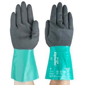 Ansell AlphaTec 58-530B Chemical-Resistant Gauntlet Gloves