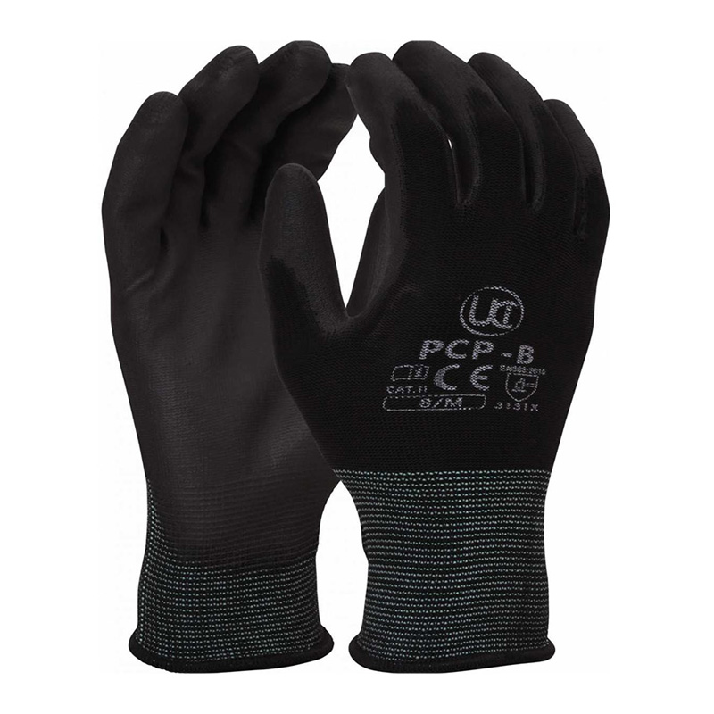 UCi Black PU Coated Polyester Glove PCP-B