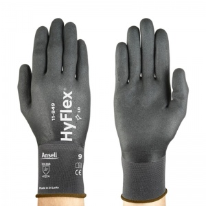 Ansell Hyflex 11-849 Nitrile-Dipped Industrial Grip Gloves