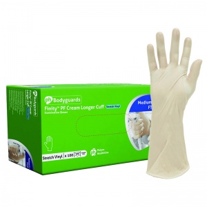 Polyco Finity Powder Free Vinyl Extra Long Disposable Gloves FT130