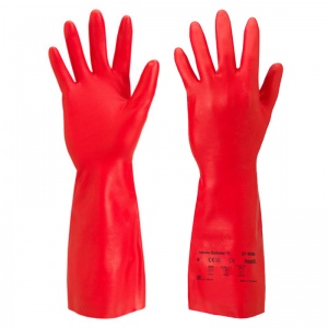 Ansell Solvex 37-900 Red Nitrile Chemical-Resistant Gauntlets