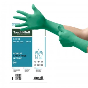 Ansell TouchNTuff 93-700 Disposable Long-Cuffed Nitrile Gloves