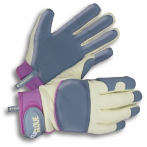 Clip Glove Ladies Leather-Palm Soft and Supple Gardening Gloves