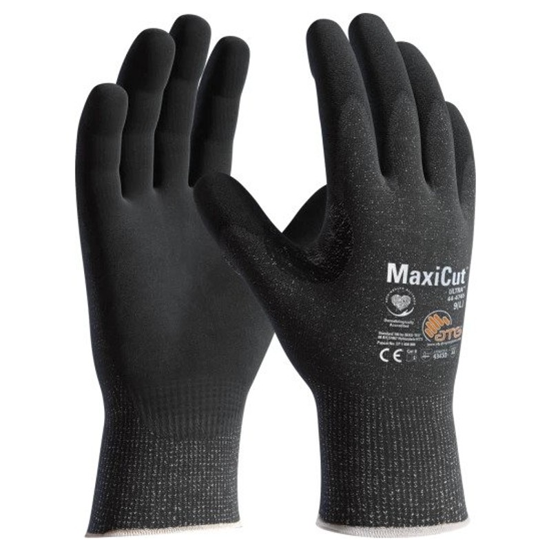 MaxiCut 44-4745 Ultra Palm Coated Knitwrist Level D Cut-Resistant Gloves