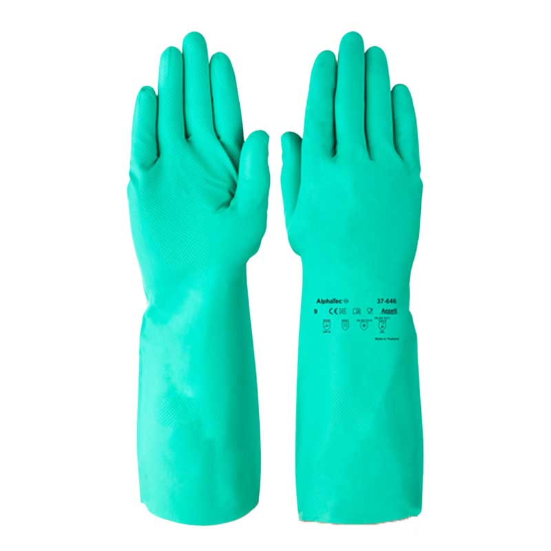 Ansell VersaTouch 37646 Green Nitrile Gauntlet Gloves SafetyGloves.co.uk