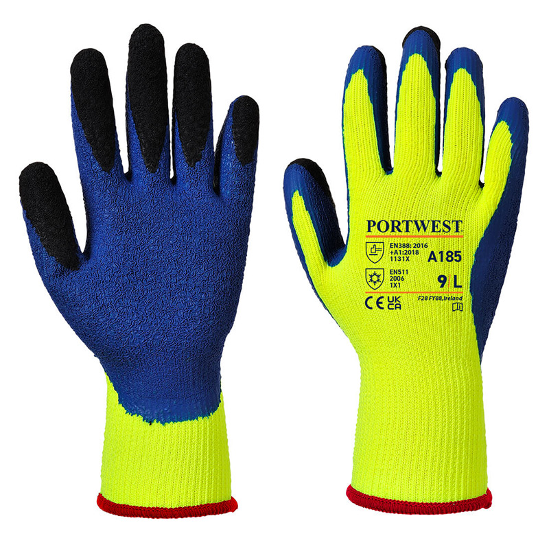 Portwest A185 Thermal Yellow and Blue Gloves