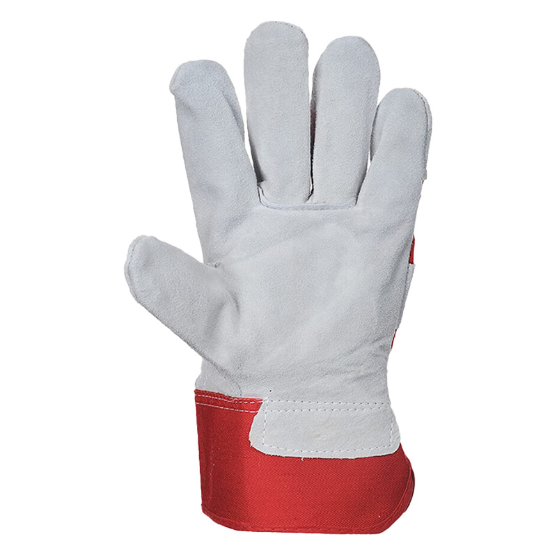 Gants De Travail Docker Premium Portwest - Cuir Divisé, Protection Articulations, Poignets Caoutchoutés - Rouge, Taille XL - Norme EN ISO 21420