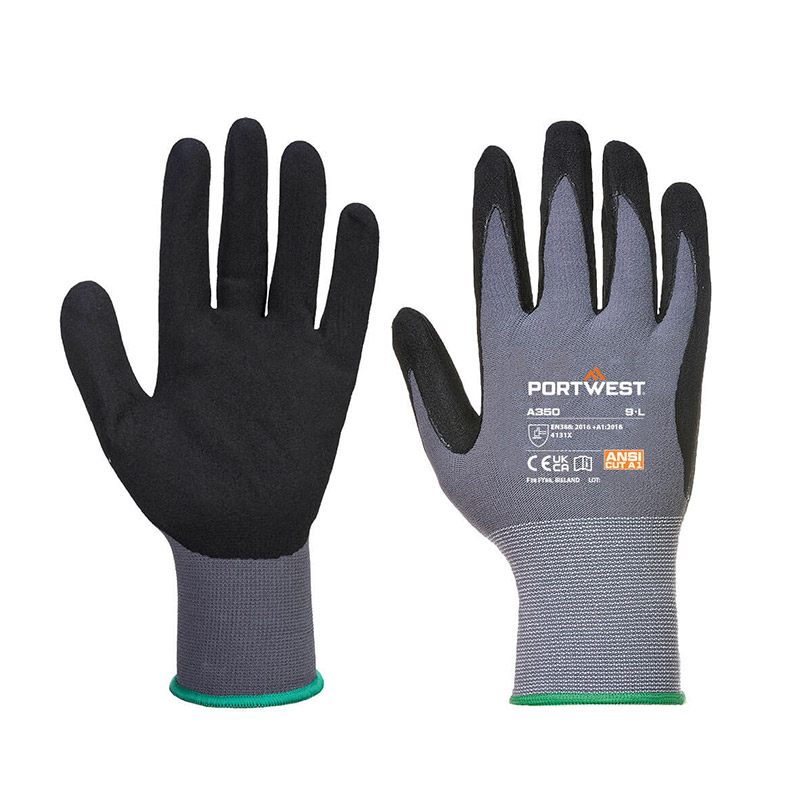 MCR Economy Foam Nitrile Gloves, X-Large, Gray/Black, 12 Pairs