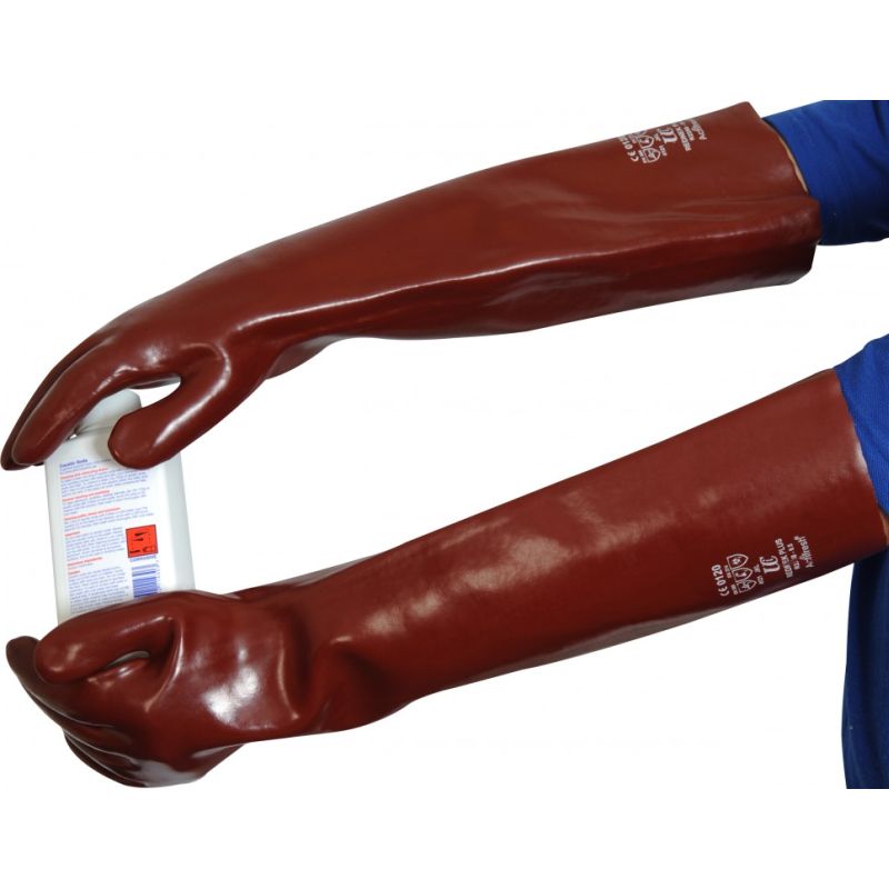 GAN CRAFT JOINED CLAW 178mm マスゲンレッド UCi Heavy Duty Chemical Gauntlet RH2258 - SafetyGloves.co.uk