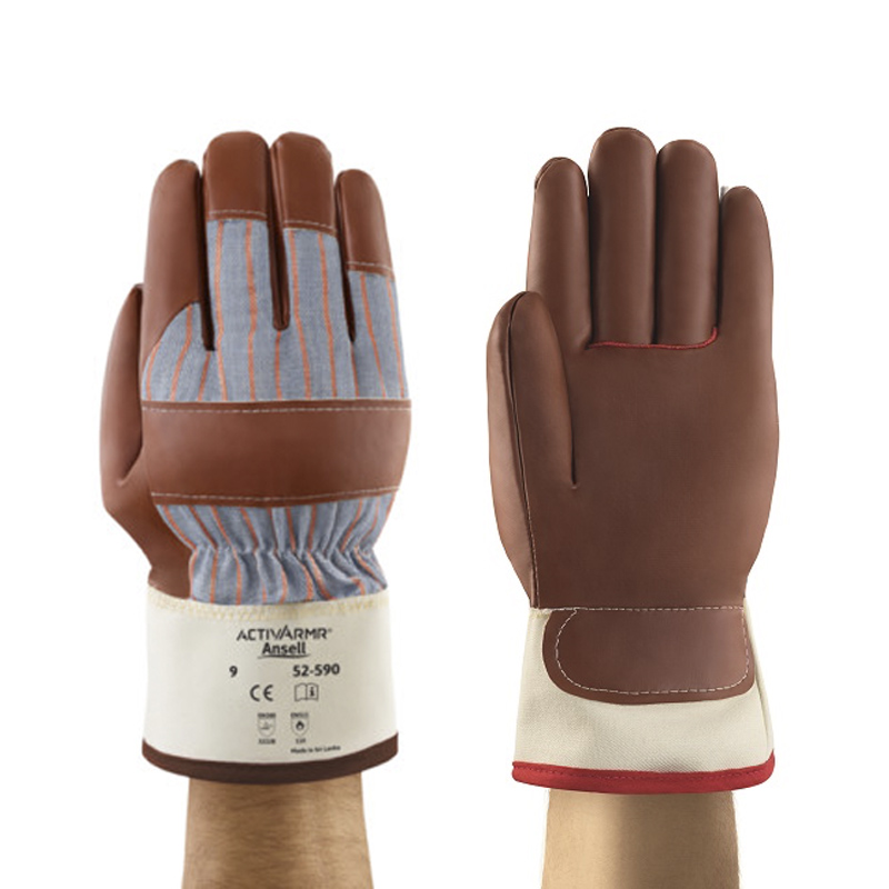 Ansell 23-191 ActivArmr Winter Monkey Grip PVC Gloves, Brown, Sz 10