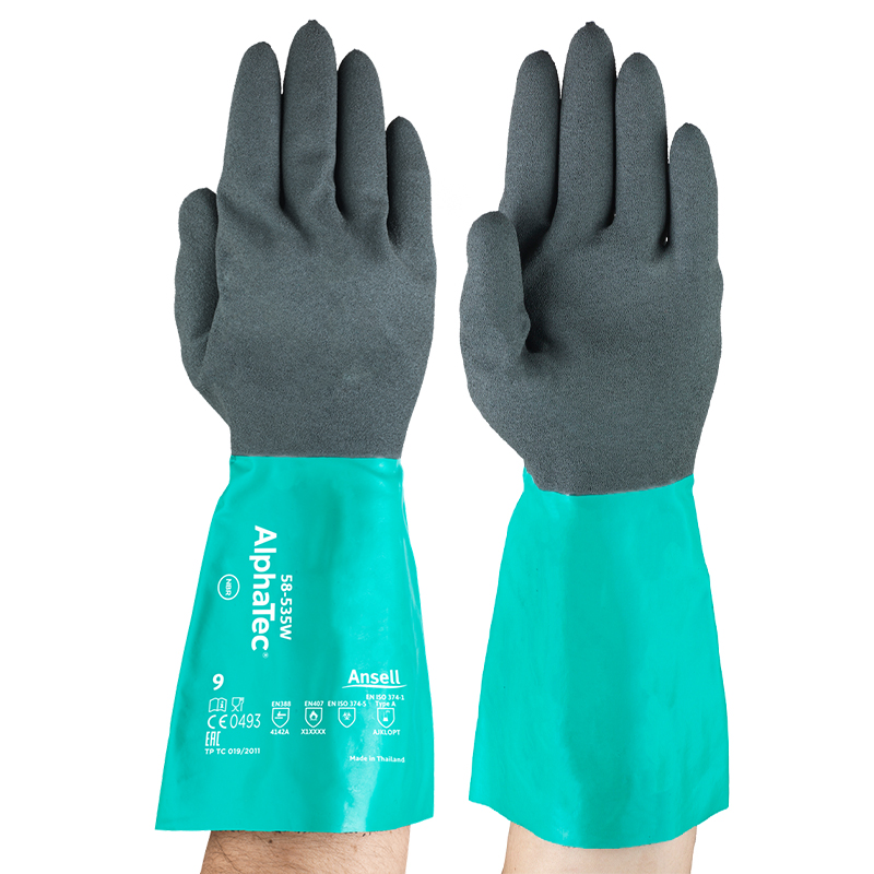 Ansell AlphaTec 58535W Chemical Gauntlets SafetyGloves.co.uk