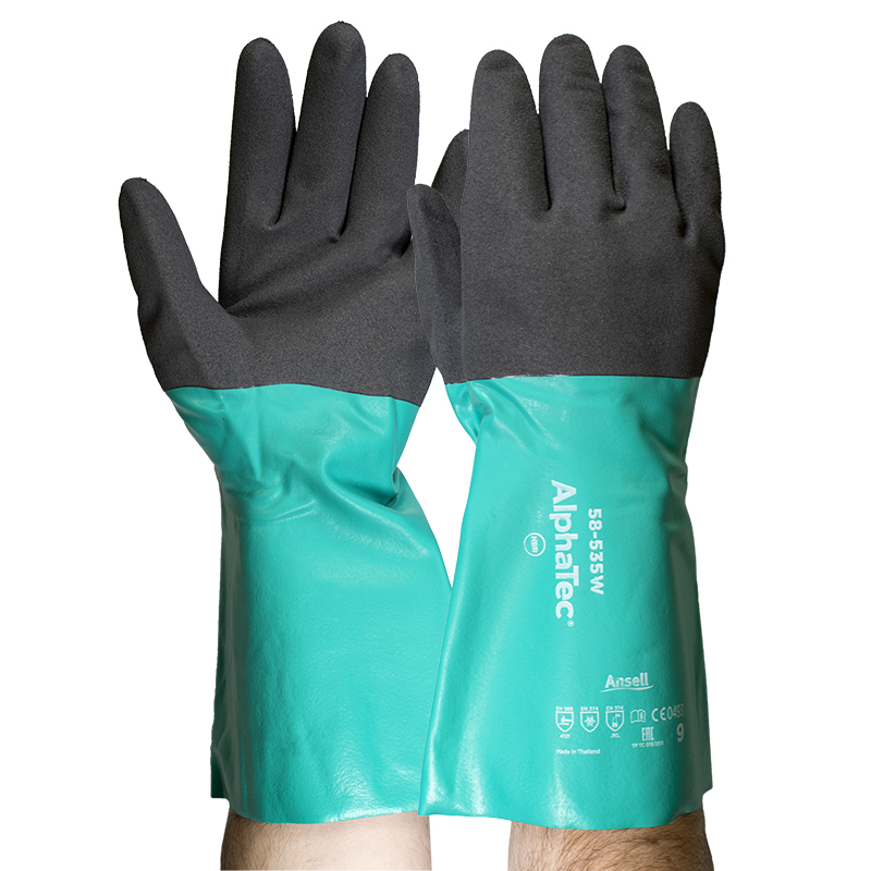 Ansell AlphaTec 58535W Chemical Gauntlets SafetyGloves.co.uk