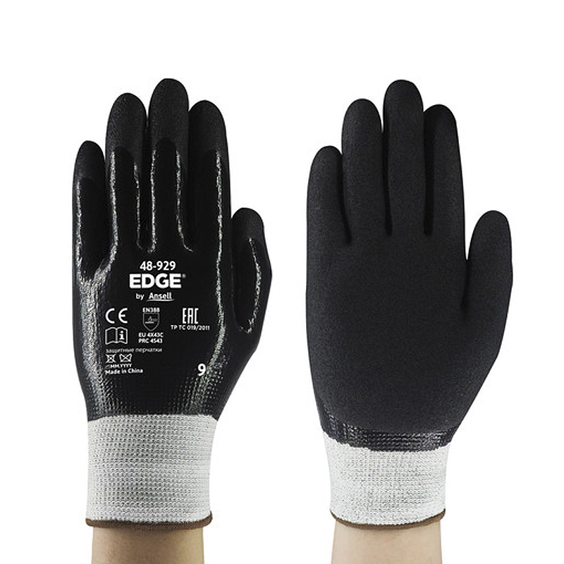 Ansell Edge 48929 Double Dipped CutResistant Oil Gloves