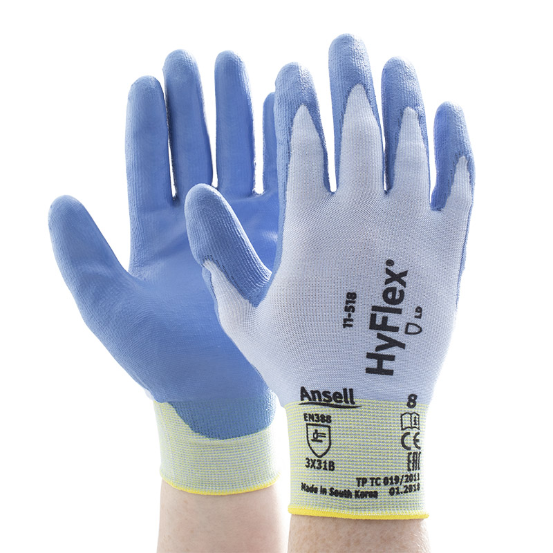 Ansell Hyflex 11-627 Cut Resistant Level 3 PU Palm Coated Gloves Size 9