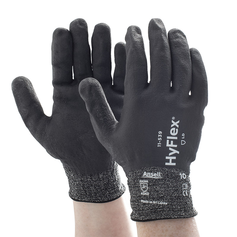 Ansell HyFlex 11539 Level 3 Cut Gloves SafetyGloves.co.uk