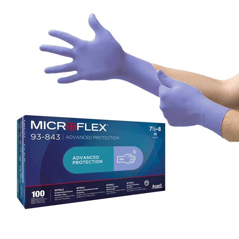Microflex Powder Free Nitrile Gloves Ansell Microflex 93-843