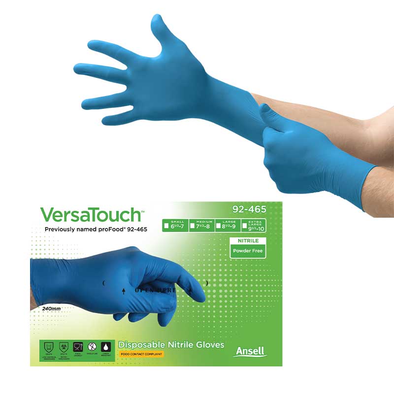 Ansell VersaTouch 92465 Dark Blue Disposable Nitrile Gloves