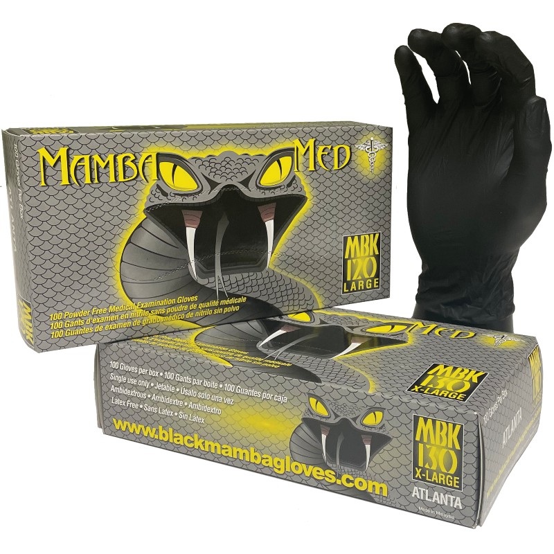 Disposable Nitrile Black Mamba Rubber Gloves Black Mamba Snakeskin