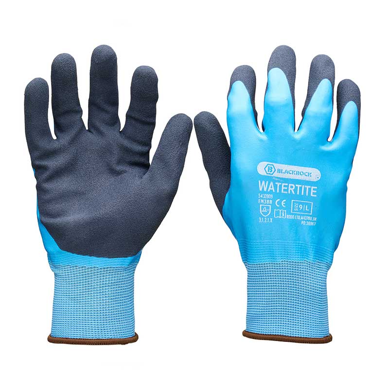 Latex Coated Watertite Thermal Gripper Work Gloves Size 9 Waterproof 