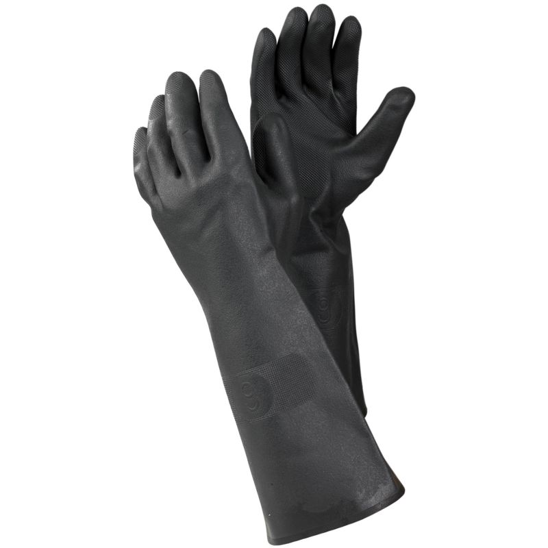 TEGERA 241 Black Latex Long Rubber Gloves Chemical Resistant 16 inch Pond drains 
