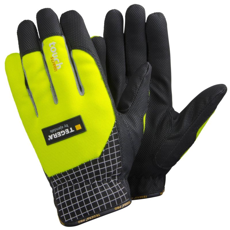EJENDALS TEGERA 9123 HIGH VISIBILITY TOUCHSCREEN WORK GLOVES