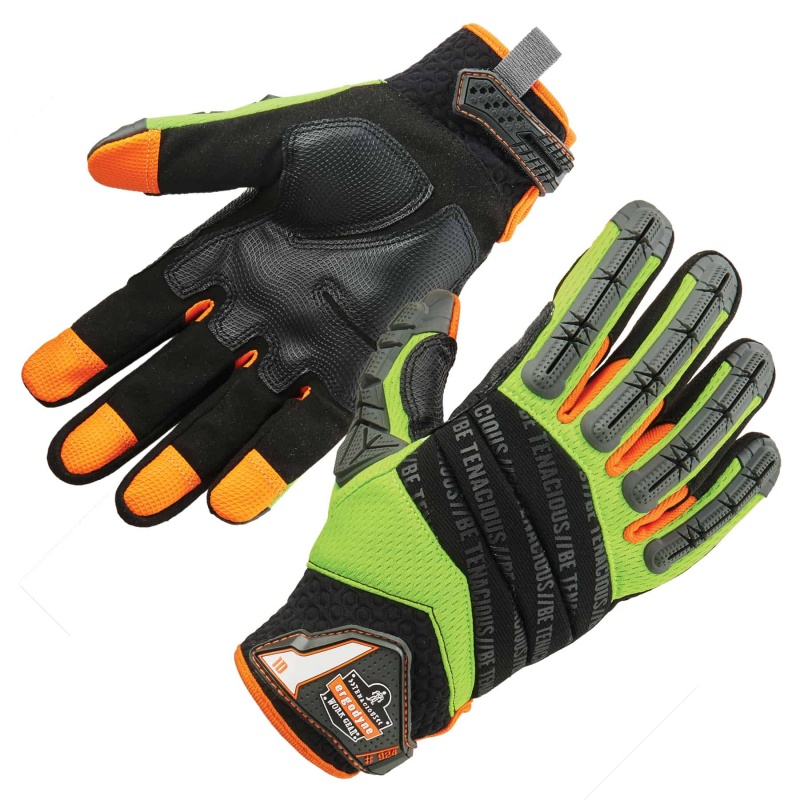 Ergodyne ProFlex 924 HiVis Dorsal Gloves SafetyGloves.co.uk