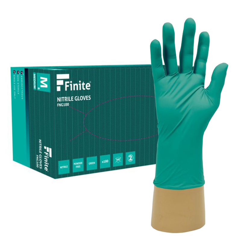 Finite Green Nitrile Examination Gloves