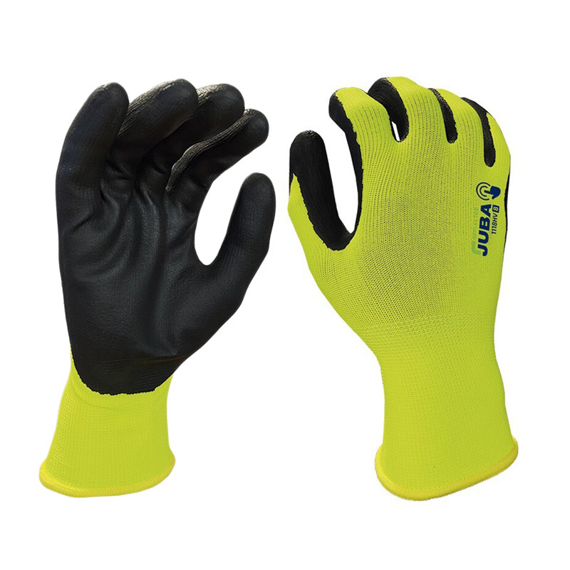 Juba H1118 HiVis NitrileCoated Gloves SafetyGloves.co.uk