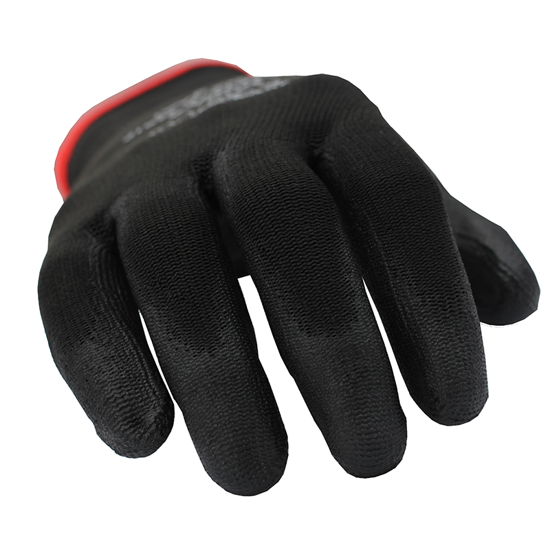 Set of 12 Pieces MCR Safety GP1002PU Glove with Pu 10//X-Large Black